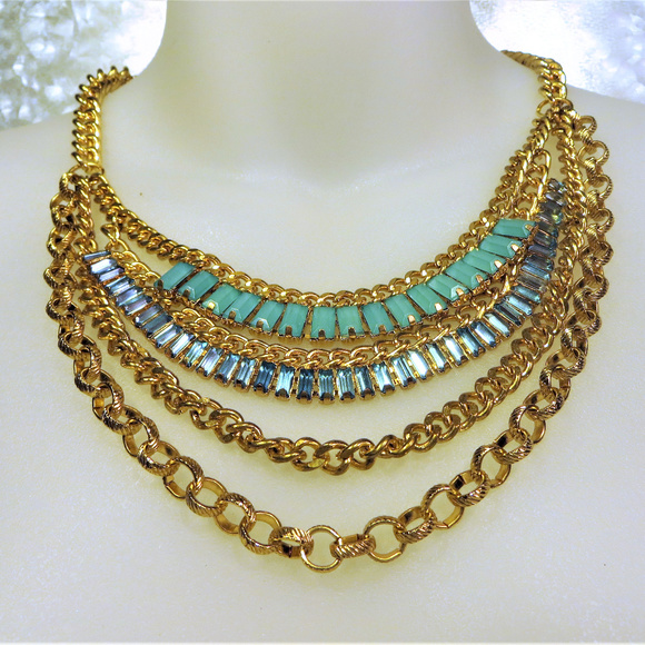 Anthropologie Jewelry - statement collar bib glam runway bling summer bold